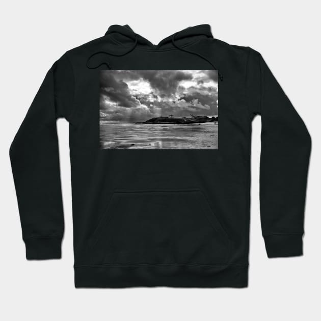 Seaton Sluice Spring Showers - Monochrome Hoodie by Violaman